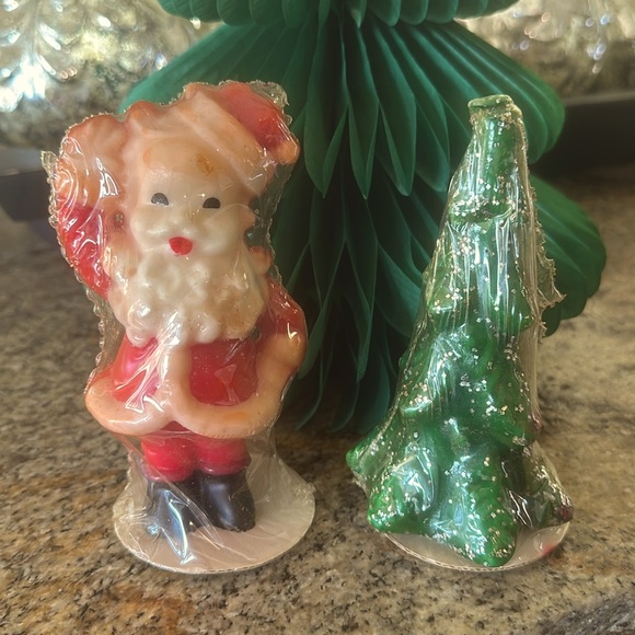 NWT Vintage 1950's Santa & Christmas Tree Gurley Candles - Picture 2 of 9